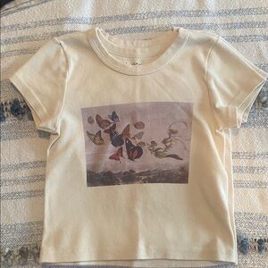 Brandy Melville Cream Cotton Tee